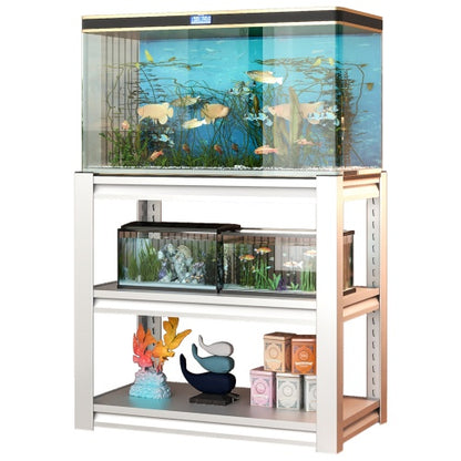 US Local 20-30 Gallon Fish Tank Stand - Metal Aquarium Stand, 34 W X 18 D X 31H Adjustable Heavy Duty Reptile Tank Stand, Adjustable 3-Tier Fish Tank Rack Shelf For Home Office, Tank Not Included