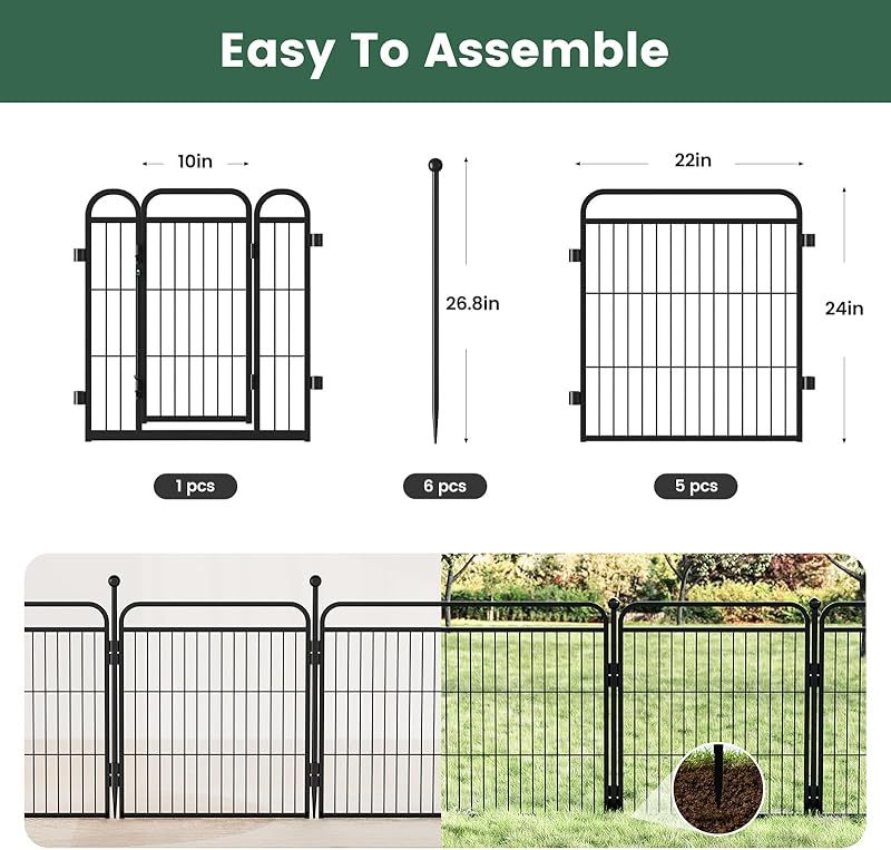 US Local Gardner Pet Dog Fence Indoor And Outdoor Small And Medium Dog Foldable With Gravity Automatic Lock Pet Activity Fence