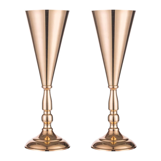 2-10 Pcs Golden Vase Flower Wedding Centerpieces
