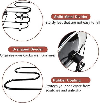 US Local Upgraded 2 Piece Cookware Set Organizer Rack And Dish Drying Rack 8 Tier Pot And Pan Organizer For Kitchen Counter