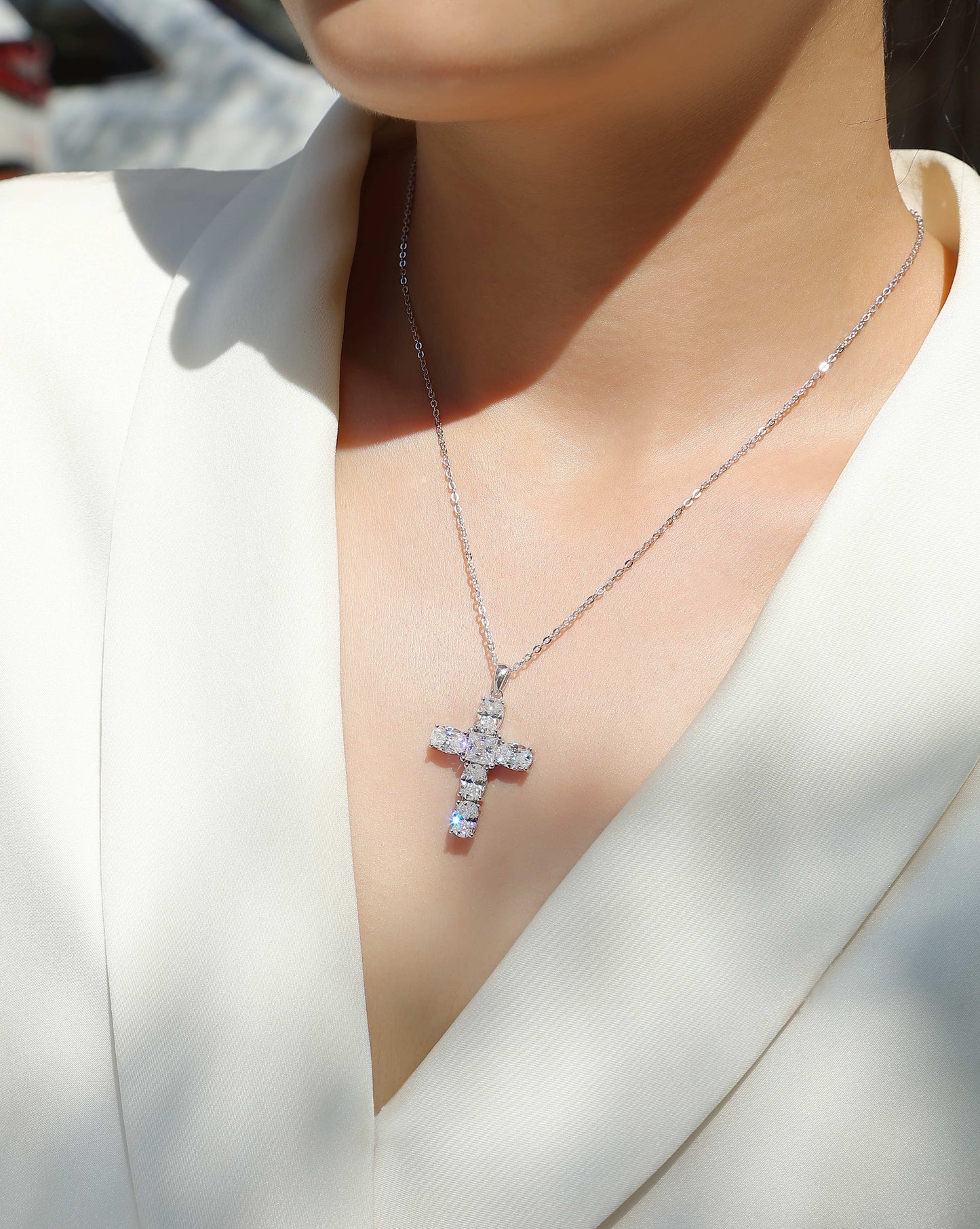 US Local Soul Guidance - Fashionable Jewelry Pendant Set With Moissanite S925 Sterling Silver And Platinum-plated Diamond, Moissanite Silver Jewelry