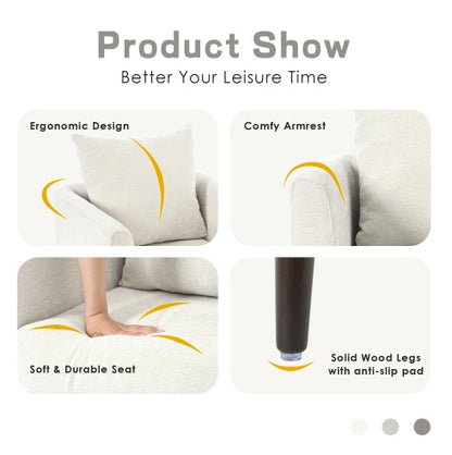 US Local Upholstered Armchair With Solid Wood Legs