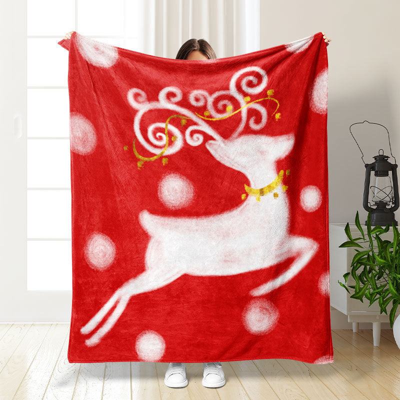 Christmas Thickening Print Flannel Blanket