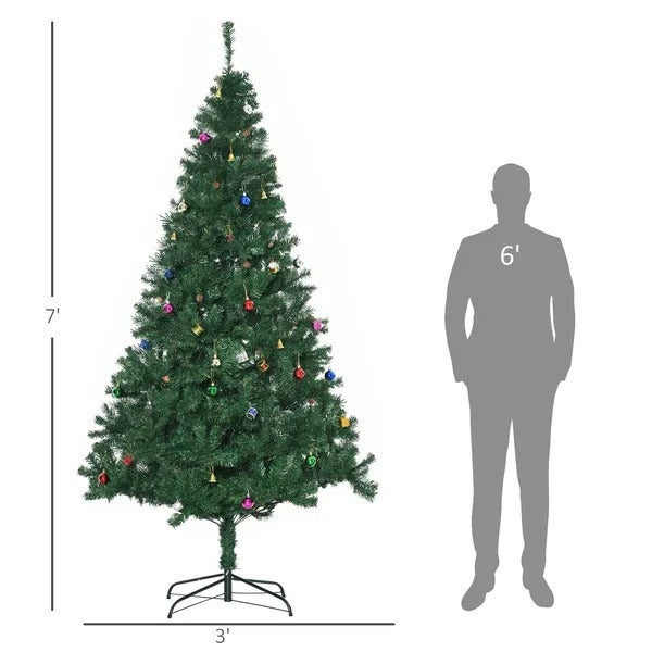 CA Local 7 ft Green Christmas Tree Artificial Xmas Holidays Party With Decoration Ornament