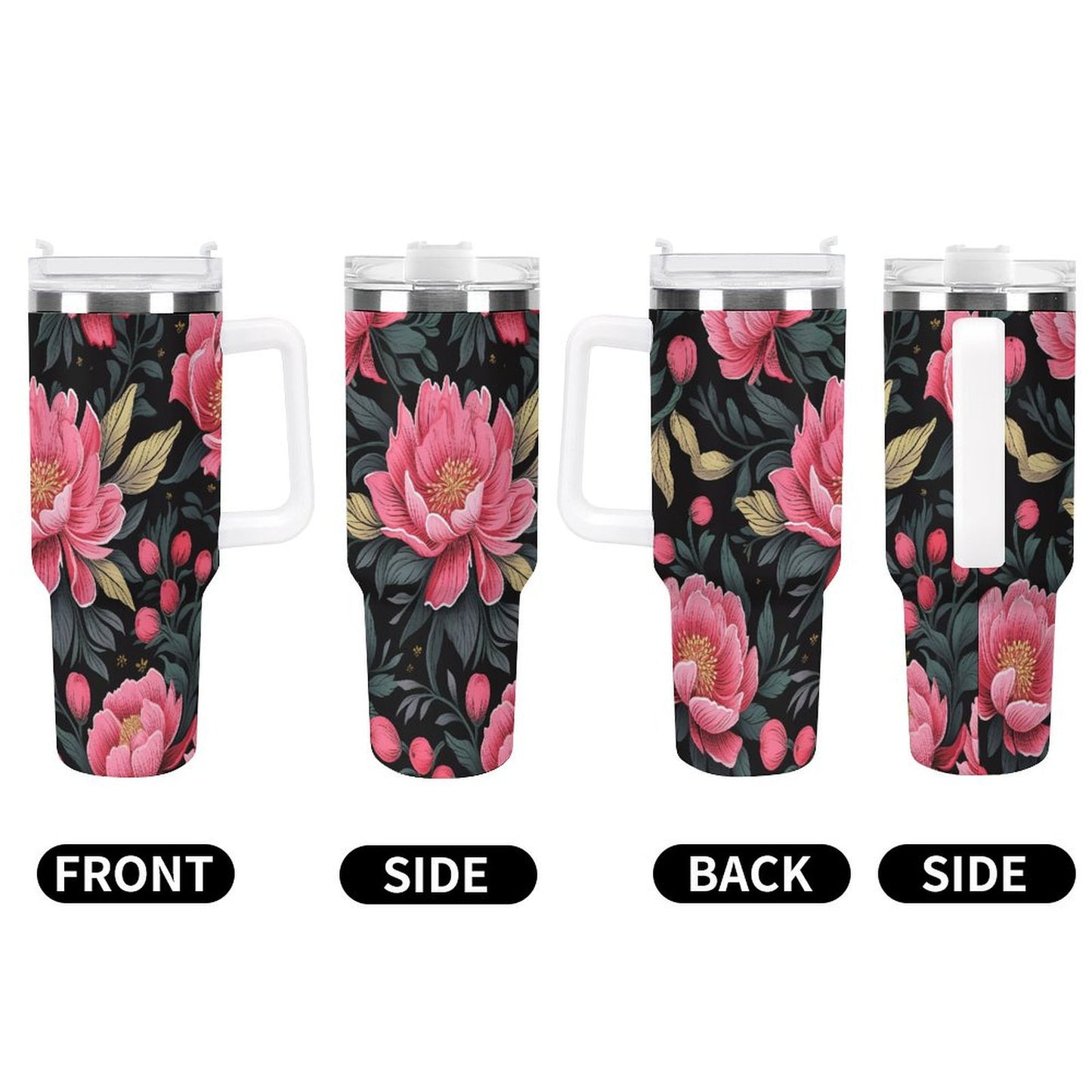 PHDT00439 POD US Local Tumbler 40 oz Large Capacity Car Cup Red Flower