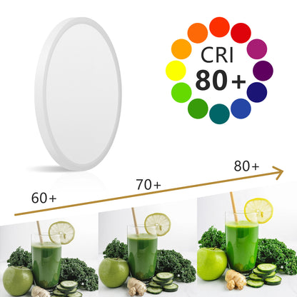 US Local 6PK 12 In. LED Flush Mount Ceiling Light Fixture - 2880 Lumens, 5 CCT 2700K-3500K-40000K-5000K-6500K, Round Color Selectable Panel Light, Dimmable, Suitable For Bathroom Or Shower