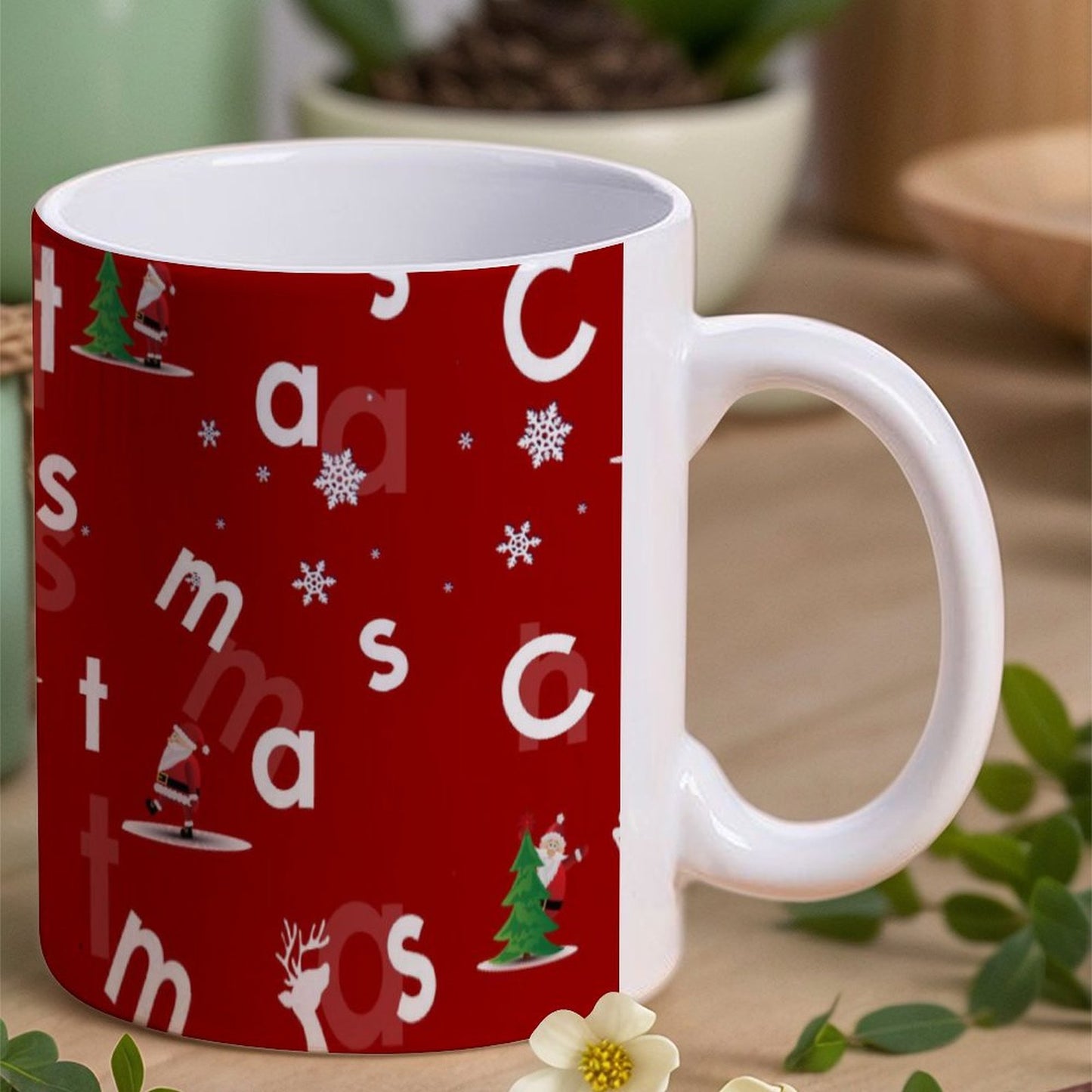POD US Local White mug with full print, Christmas, Elk 0102