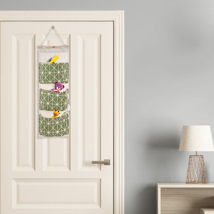 US Local 1 Pc Wall Mounted Storage Bag Door Closet Hanging Storage Bag Organizer Waterproof 3 Pockets Pouch