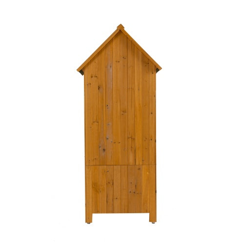 US Local 30.3L X 21.3W X 70.5H Outdoor Storage Cabinet Tool Shed Wooden Garden Shed Natural