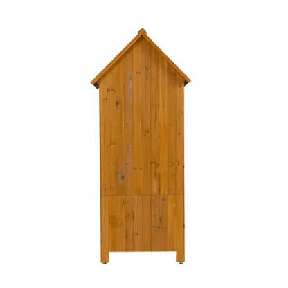 US Local 30.3L X 21.3W X 70.5H Outdoor Storage Cabinet Tool Shed Wooden Garden Shed Natural