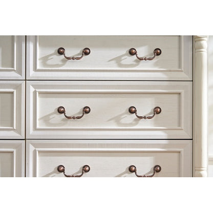 US Local Farmhouse Style 6 Drawer Dresser Chest With Base Wooden Rustic Chest Of Drawers, Storage Dresser Organizer For Bedroom, Living Room, Beautiful Sturdy And Durable