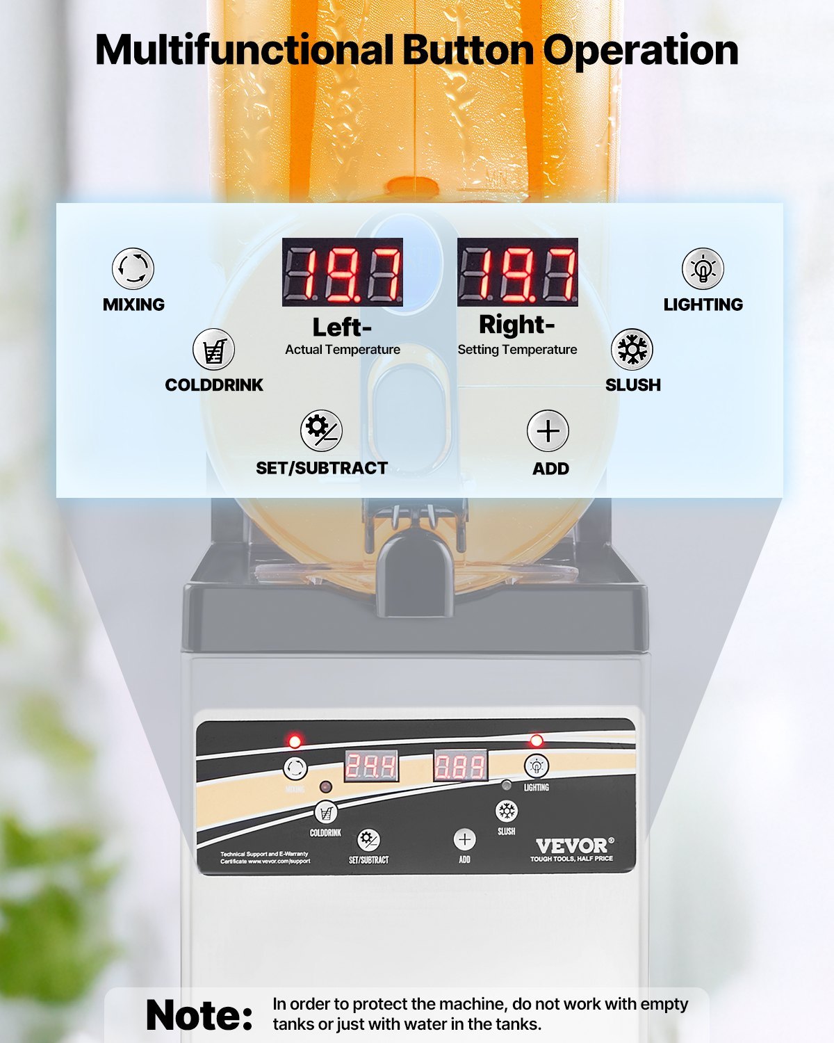 US Local Commercial Slushy Machine 15L Margarita Smoothie Frozen Drink Slushie Maker