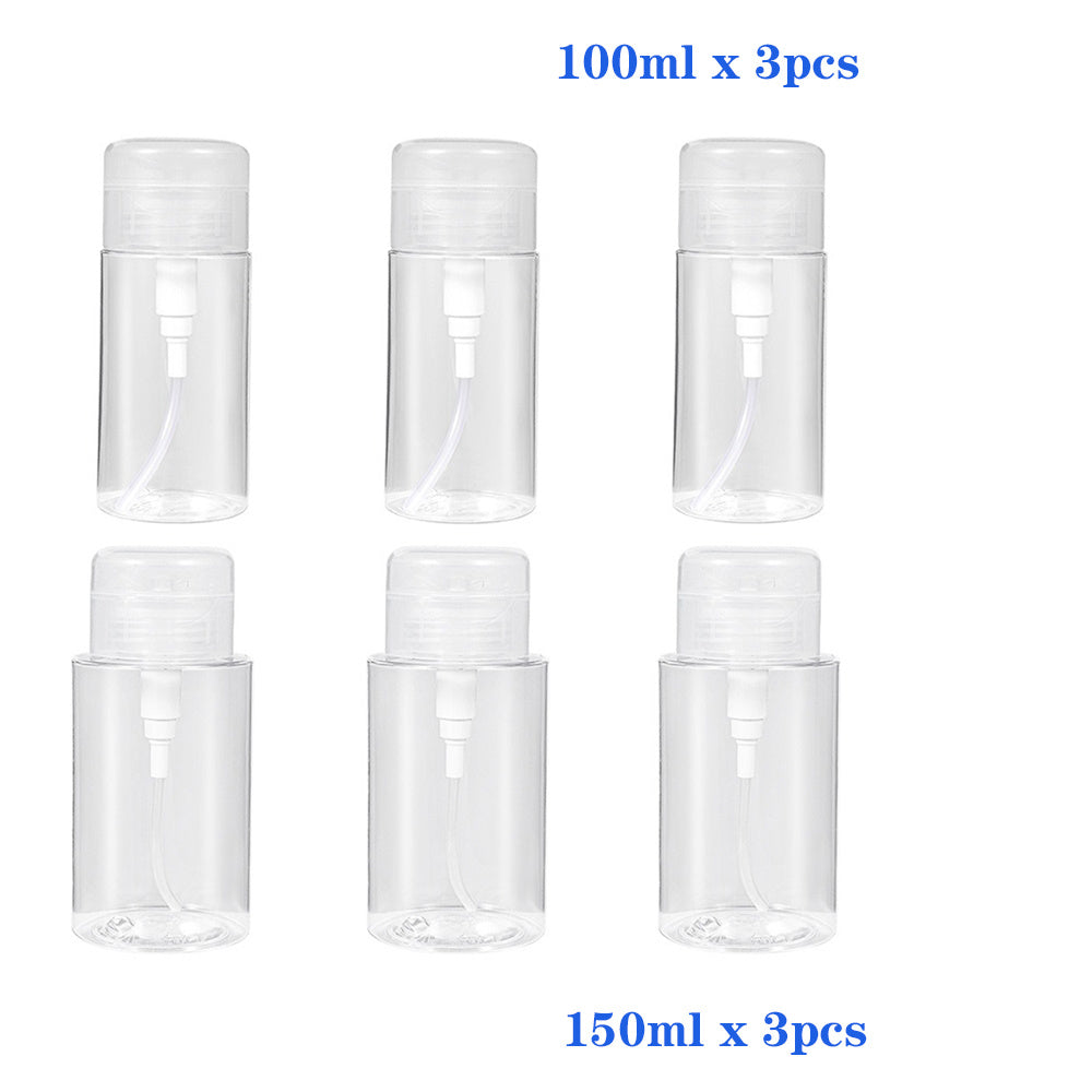 US Local 6pcs Portable Travel Push Pump Dispenser Bottle  Empty Mini Travel Size Bottle For Toner And Makeup Remover