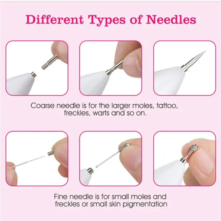 US Local Skin Tag Repair Kit Portable Beauty Equipment Multi-Level With Home Usage USB Charging LCD Level Adjustable 6 Replaceable Needles