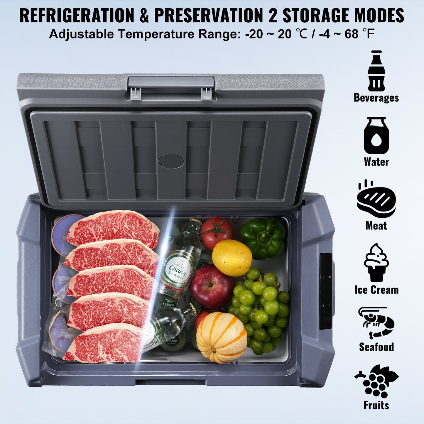 US Local Portable Car Refrigerator Freezer Compressor 15 L Single Zone For Car Home