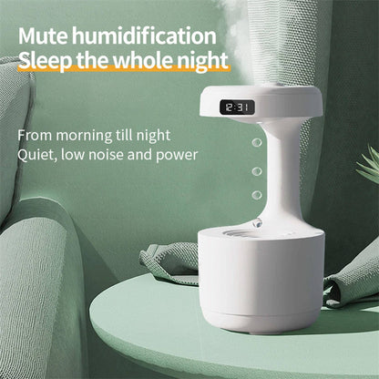 Bedroom Anti-Gravity Air Humidifier With Clock Water Drop Backflow Aroma Diffuser Large Capacity Office Bedroom Mute Heavy Fog Household Sprayer