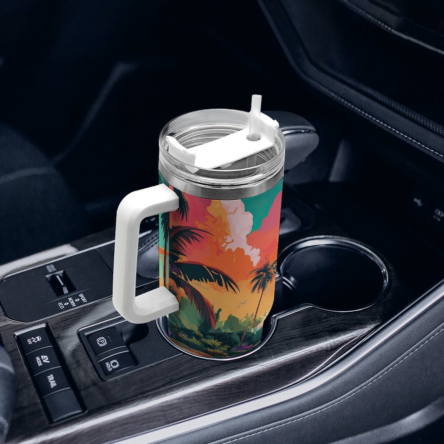 PHDT00143 POD US Local Tumbler 40 oz Large Capacity Car Cup Tropical, Island, Scenery