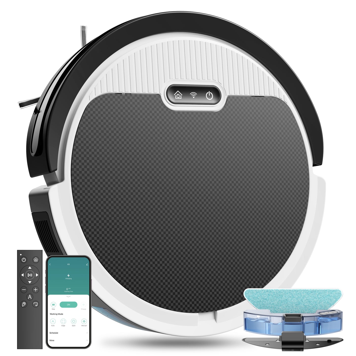 US Local Robot Vacuum And Mop, 3 In 1 Combo Cleaner For Home With Pet Hair And Hard Floor, 5000Pa Suction, 120 Mins Run Time,Self-Charging,Super Thin Body