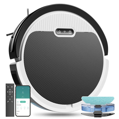 US Local Robot Vacuum And Mop, 3 In 1 Combo Cleaner For Home With Pet Hair And Hard Floor, 5000Pa Suction, 120 Mins Run Time,Self-Charging,Super Thin Body