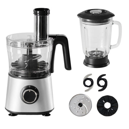 US Local 300W Food Processor With Blender & Dough Tool, 2 Speeds, Sharp Blades, Safety Lock -1.5L Glass Jar