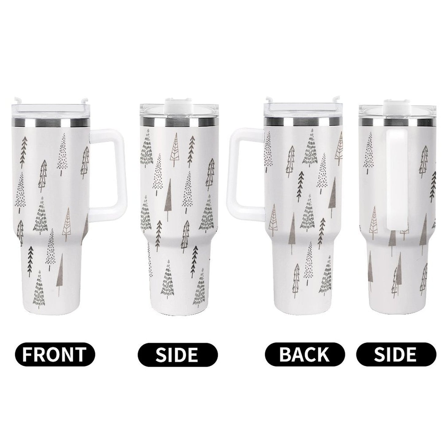 PHDT00081 POD US Local Tumbler 40 oz Large Capacity Car Cup Pine Trees, Christmas