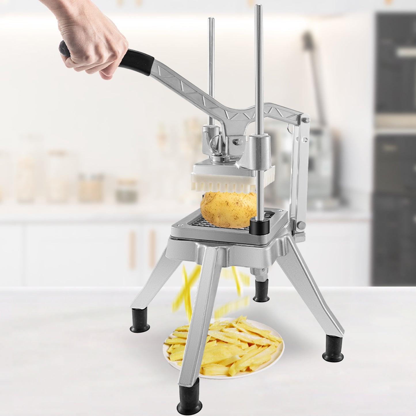 US Local VEVOR Commercial Chopper Commercial Vegetable Chopper With 4 Blades Fruits Dicer