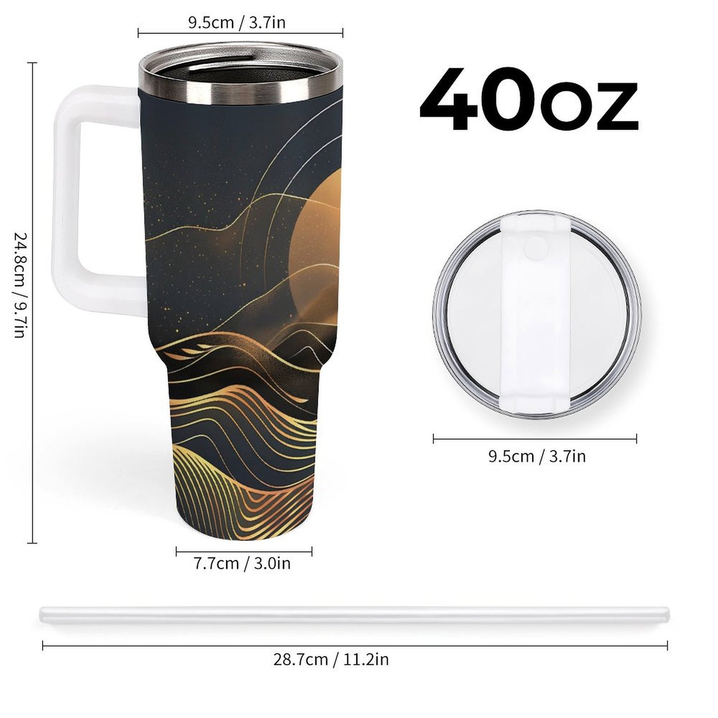 PHDT00137 POD US Local Tumbler 40 oz Large Capacity Car Cup Desert, Sunset