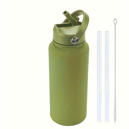 US Local 40 Oz Stainless Steel Sports Water Bottle With Straw Insulation, With 3 Lids ,straw Lid, Water Cup Lid,Please Note That This Product Is Shipped By Yourself For The Average Shipping Cost