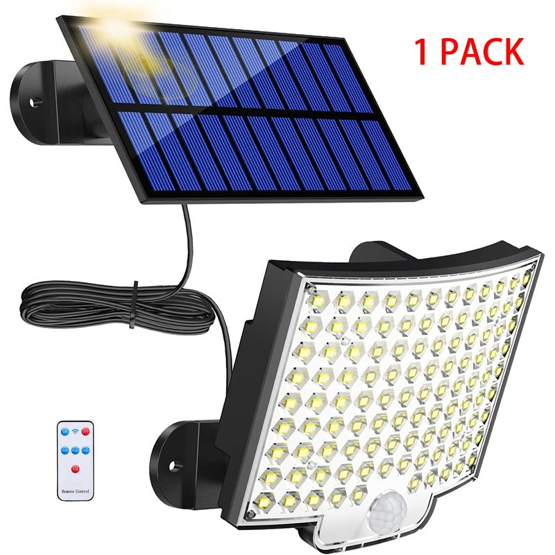 US Local Solar Outdoor Lights Waterproof, LED Security Lights With 16.5 Ft Cable, Motion Sensor Lights, Flood Light For Streets, Courtyards,Parking Garages