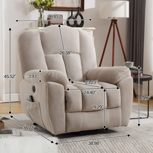 US Local Power Lift Recliner Chair Recliners For Elderly With Heat And Massage Recliner Chair For Living Room With Infinite Position And Side Pocket,USB Charge Port
