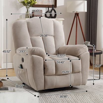 US Local Power Lift Recliner Chair Recliners For Elderly With Heat And Massage Recliner Chair For Living Room With Infinite Position And Side Pocket,USB Charge Port