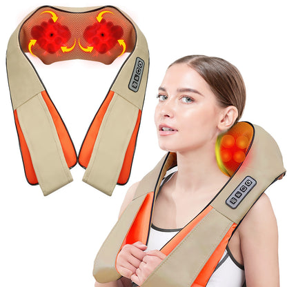 US Local 1 Pc Neck Shoulder Massager Electric Back Massage Cape With Heat Deep Tissue 3D Kneading Massage Neck Waist Shiatsu Massager Pillow For Muscles Pain Relief Relax In Car Office And Home