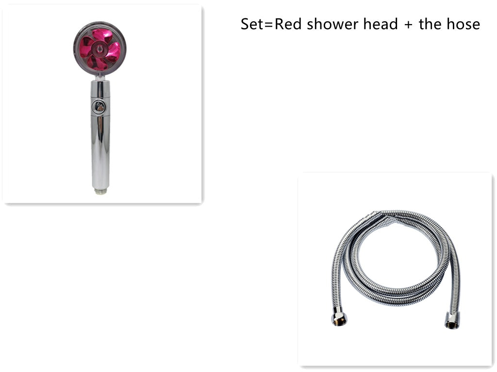US Local Shower Head Water Saving Flow 360 Degrees Rotating With Small Fan ABS Rain High Pressure Spray Nozzle Bathroom Accessories