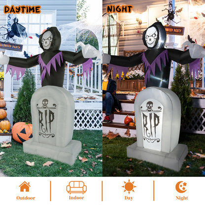 US Local Grim Reaper And Grave, Halloween Inflatable Decoration 12V
