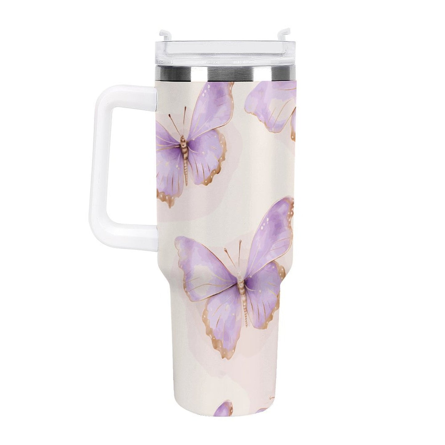 PHDT00496 POD US Local Tumbler 40oz Large Capacity Car Cup Butterfly, Romantic