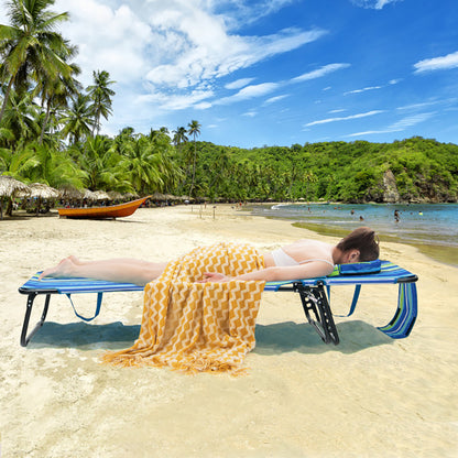 US Local Beach Chaise Lounge Chair With Face Hole And Removable Pillow