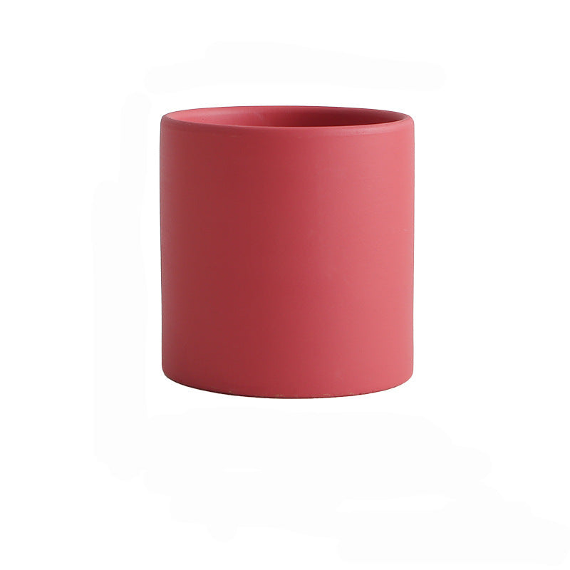 Ceramic Flowerpot With Straight Tube And Tray
