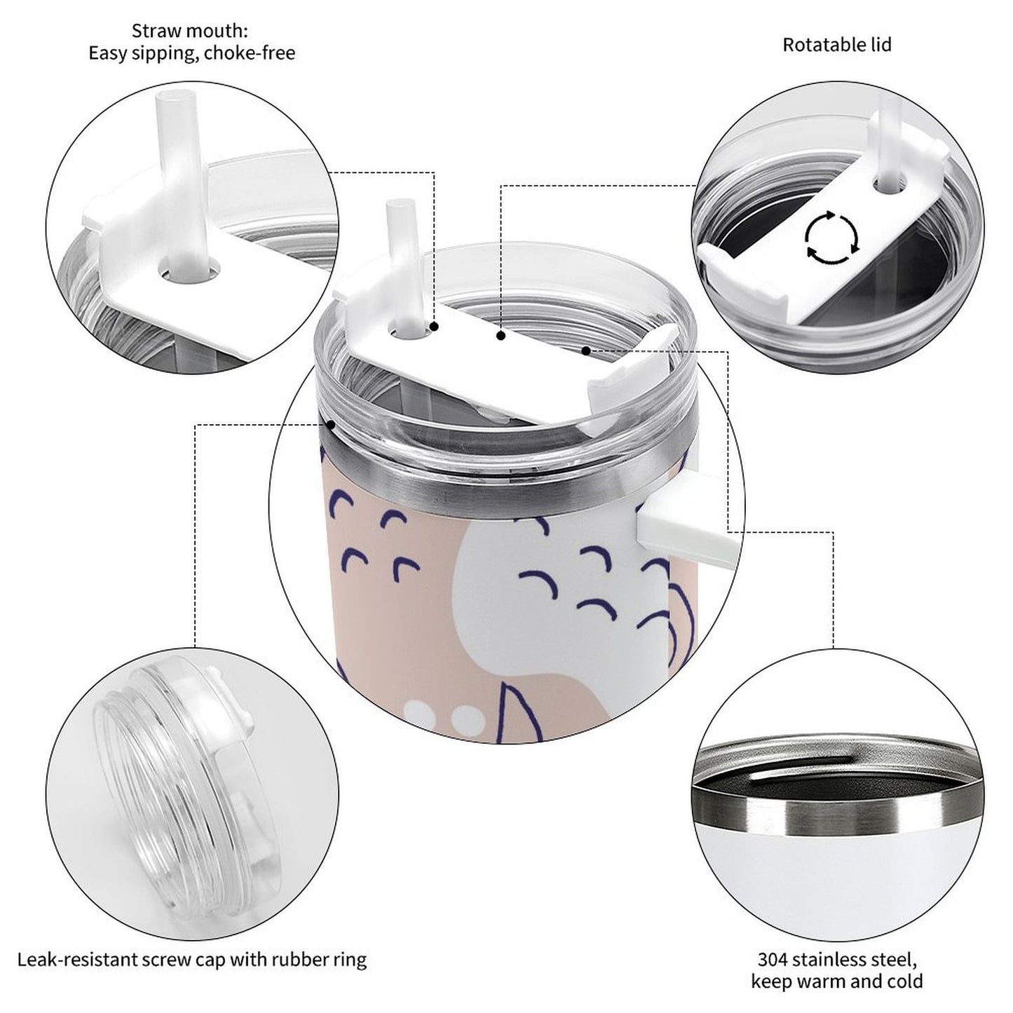 PHDT00529 POD US Local Tumbler 40oz Large Capacity Car Cup Graffiti, Abstract Geometry