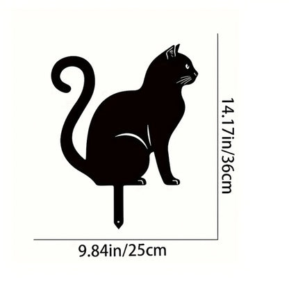 US Local 1 pc Rusty Cute Cat Home Garden Stake Decoration - Cute Cat Garden Decor