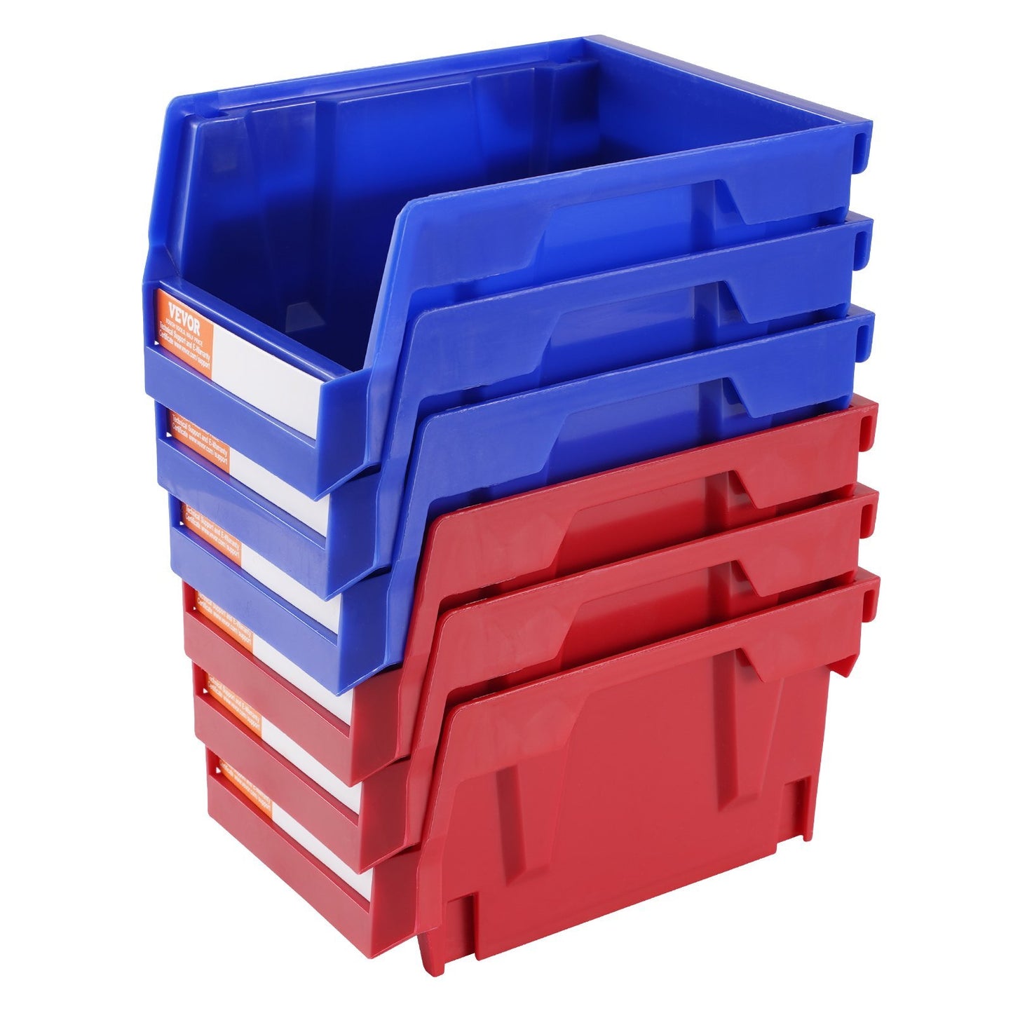 US Local Plastic Storage Bin,Hanging Stackable Storage Organizer Bin, Blue Red, 24-Pack, Heavy Duty Stacking Containers For Closet, Kitchen, Office, Or Pantry Organization