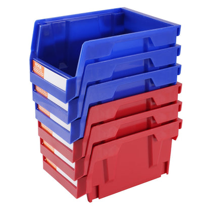 US Local Plastic Storage Bin,Hanging Stackable Storage Organizer Bin, Blue Red, 24-Pack, Heavy Duty Stacking Containers For Closet, Kitchen, Office, Or Pantry Organization