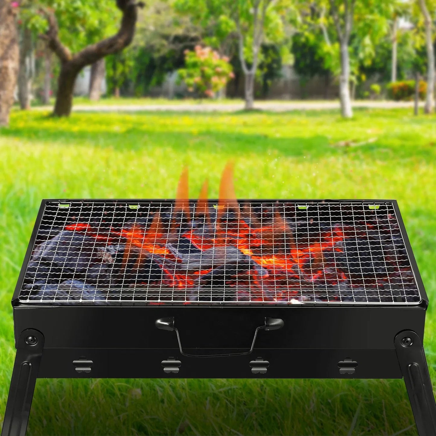 US Local Portable BBQ Grill Foldable Charcoal Grill Lightweight Smoker Grill For Camping Picnics Garden Grilling