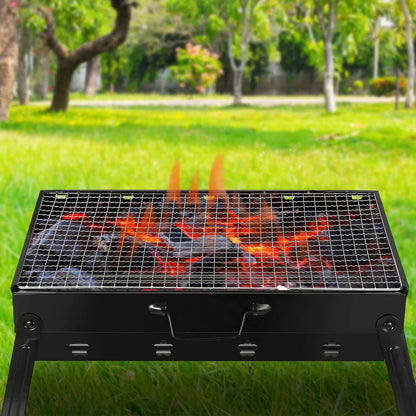 US Local Portable BBQ Grill Foldable Charcoal Grill Lightweight Smoker Grill For Camping Picnics Garden Grilling