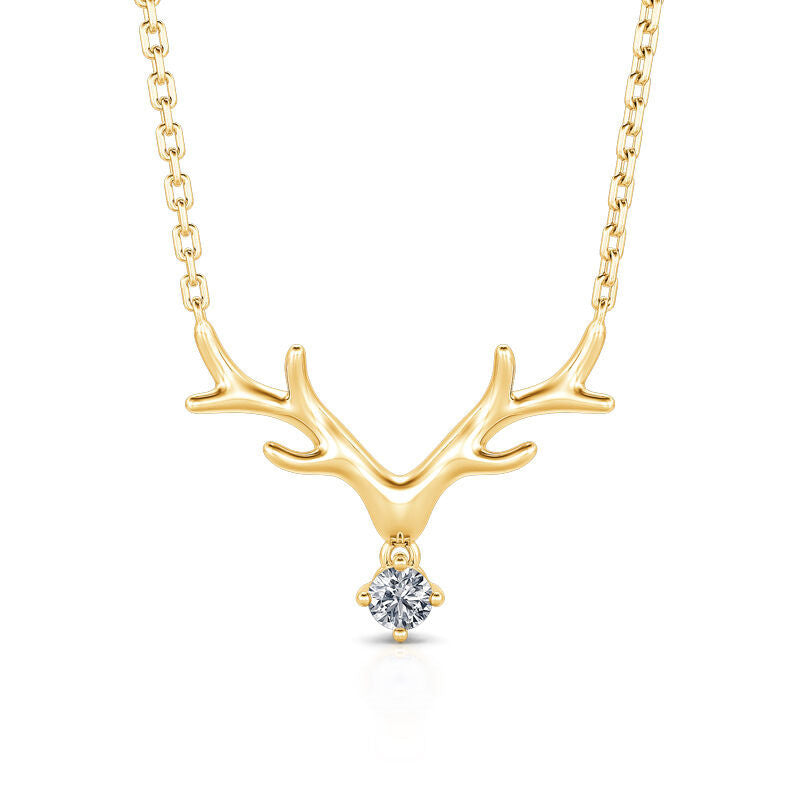 Simple Large Antlers Pendant Necklace