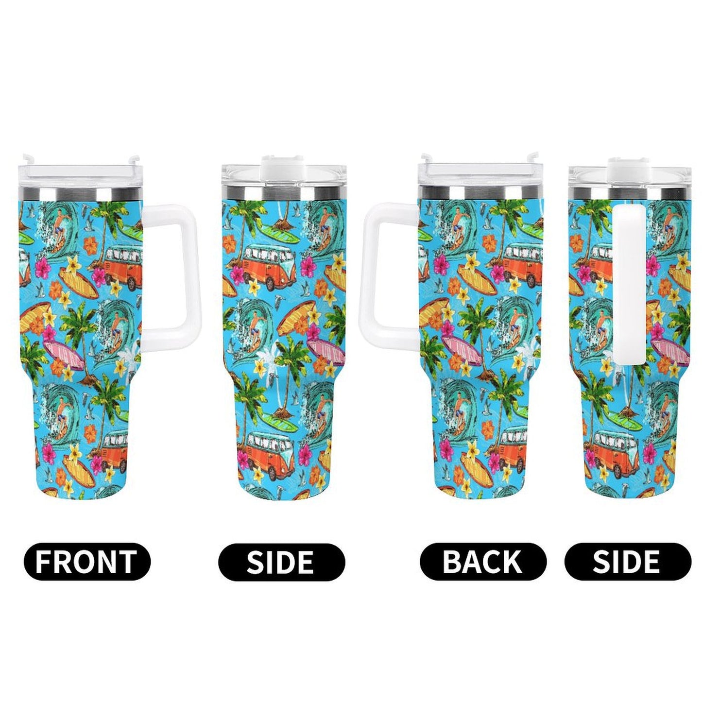 PHDT00102 POD US Local Tumbler 40 oz Large Capacity Car Cup Summer, Surfing