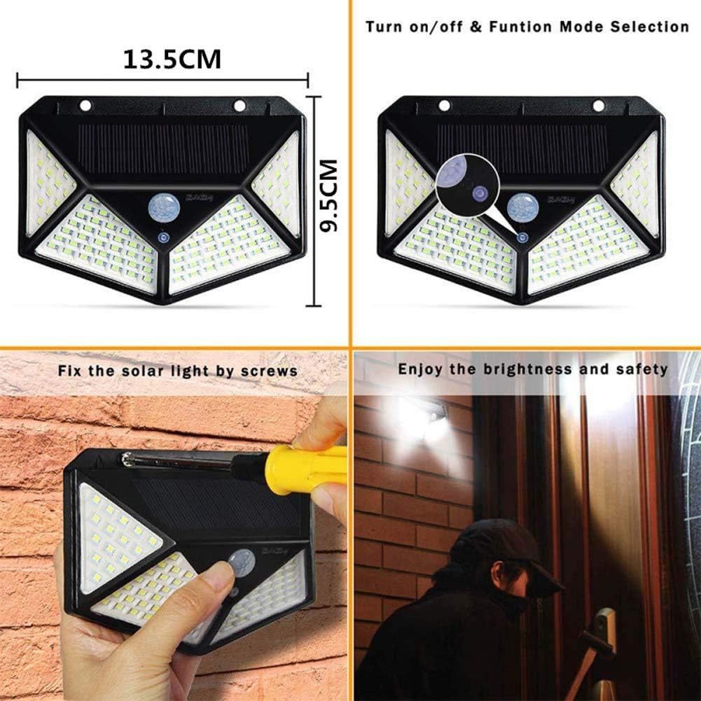US Local Aolyty Solar Lights Outdoor, Motion Sensor Wall Light 3 Lighting Modes IP65 Waterproof LED Solar Security Lights Four Side Inllumination 2-Pack For Garden Yard Patio Walkway Fence Patio