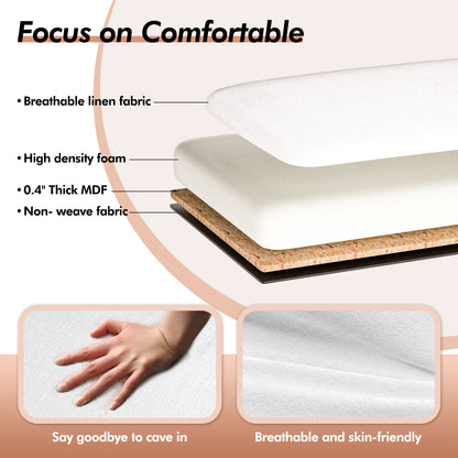 US Local Linen Upholstered Storage Bench