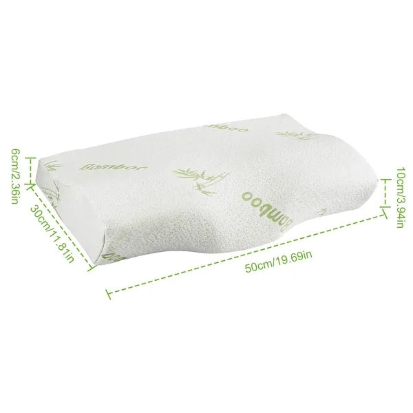 US Local Bamboo Memory Foam Sleep Pillow Contoured Cervical Orthopedic Pillow Neck Support Breath Pillow