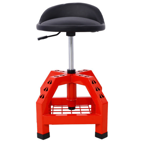 US Local Pneumatic 360 Degree Swivel Stool, Mechanics Rolling Creeper Seat, Heavy Duty Rolling Mechanics Stool, Shop Stool With Casters Red