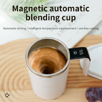 US Local Automatic Coffee Stirring Cup, Stainless Steel Self-stirring Coffee Cup With Lid, Automatic Stirring, LED Intelligent Display Temperature